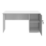 Γραφείο εργασίας με κλειδαριά Moto Megapap χρώμα λευκό 140x60x75εκ. - Image 2