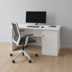 Γραφείο εργασίας με κλειδαριά Moto Megapap χρώμα λευκό 120x80x75εκ.