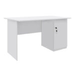 Γραφείο εργασίας με κλειδαριά Moto Megapap χρώμα λευκό 120x80x75εκ. - Image 3