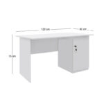 Γραφείο εργασίας με κλειδαριά Moto Megapap χρώμα λευκό 120x80x75εκ. - Image 5