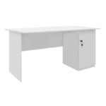 Γραφείο εργασίας με κλειδαριά Moto Megapap χρώμα λευκό 150x80x75εκ. - Image 3