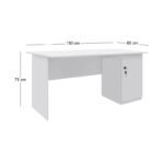 Γραφείο εργασίας με κλειδαριά Moto Megapap χρώμα λευκό 150x80x75εκ. - Image 5