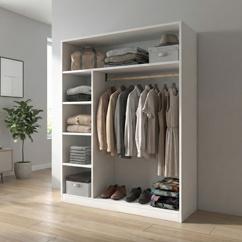 Ντουλάπα ρούχων ανοιχτή - Έπιπλο εισόδου Sandra Megapap χρώμα λευκό 120x40x150εκ. Ντουλάπα ρούχων ανοιχτή - Έπιπλο εισόδου Sandra Megapap χρώμα λευκό 120x40x150εκ.