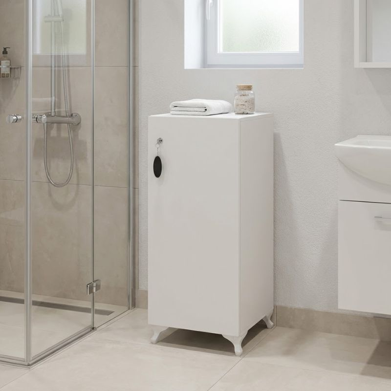 Ντουλάπι με κλειδαριά Zehra Megapap χρώμα λευκό 30x32x88εκ. Ντουλάπι με κλειδαριά Zehra Megapap χρώμα λευκό 30x32x88εκ.