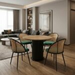 Σετ τραπεζαρία 5τμχ Bohema - Jacob Megapap χρώμα μαύρο/sepet oak - κυπαρισσί Ø90x77