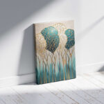 Πίνακας σε καμβά "Golden Leaves" Megapap ψηφιακής εκτύπωσης 70x100x3εκ. - Image 3