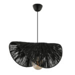 Φωτιστικό οροφής Taco Megapap E27 γιούτα μονόφωτο χρώμα μαύρο 51x36x55εκ.