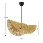 Φωτιστικό οροφής Taco Megapap E27 γιούτα μονόφωτο χρώμα camel 51x36x55εκ. - Image 3