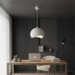 Φωτιστικό οροφής Yontu Megapap E27 fiberglass μονόφωτο χρώμα λευκό 34x29x120εκ. - Image 7