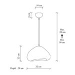 Φωτιστικό οροφής Lora Megapap E27 fiberglass μονόφωτο χρώμα λευκό 32x28x120εκ. - Image 5