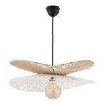 Φωτιστικό οροφής Dafodil Megapap E27 από σχοινί μονόφωτο χρώμα μπεζ - λευκό Ø48x55εκ. - Image 2