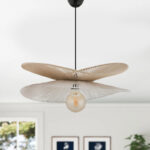 Φωτιστικό οροφής Dafodil Megapap E27 από σχοινί μονόφωτο χρώμα μπεζ - λευκό Ø48x55εκ.