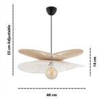 Φωτιστικό οροφής Dafodil Megapap E27 από σχοινί μονόφωτο χρώμα μπεζ - λευκό Ø48x55εκ. - Image 3