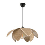 Φωτιστικό οροφής Magnolia Megapap E27 ύφασμα PVC μονόφωτο χρώμα μπεζ Ø40x55εκ. - Image 2