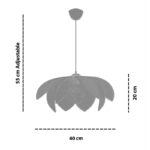 Φωτιστικό οροφής Magnolia Megapap E27 ύφασμα PVC μονόφωτο χρώμα μπεζ Ø40x55εκ. - Image 3