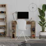 Γραφείο εργασίας Colmar Megapap χρώμα ανοιχτό καρυδί 106x50x75εκ. - Image 2