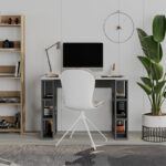 Γραφείο εργασίας Colmar Megapap χρώμα ανθρακί - λευκό 106x50x75εκ. - Image 2