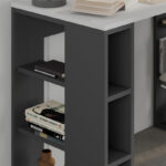 Γραφείο εργασίας Colmar Megapap χρώμα ανθρακί - λευκό 106x50x75εκ. - Image 3