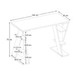 Γραφείο εργασίας Papillon Megapap χρώμα ανθρακί 106x50x75εκ - Image 5