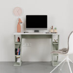 Γραφείο εργασίας Papillon Megapap χρώμα ash green - λευκό 106x50x75εκ - Image 2