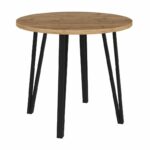 Σετ τραπεζαρία 5τμχ Xana - Viva Megapap χρώμα sepet oak - μαύρο Ø90x77,5εκ. - Image 4