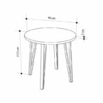 Σετ τραπεζαρία 5τμχ Xana - Viva Megapap χρώμα sepet oak - γκρι Ø90x77,5εκ. - Image 6