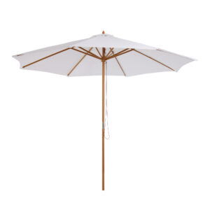 Ομπρέλα Outsunny Garden Διάμετρος 3m σε λευκό ξύλο