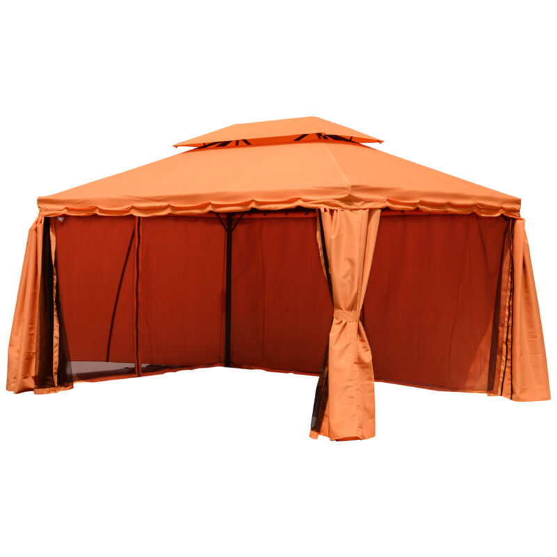 Outsunny Luxury Gazebo Garden Τέντα με υδατοαπωθητικό κουβούκλιο 3x4m 01-0870 - Image 3