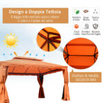 Outsunny Luxury Gazebo Garden Τέντα με υδατοαπωθητικό κουβούκλιο 3x4m 01-0870 - Image 4