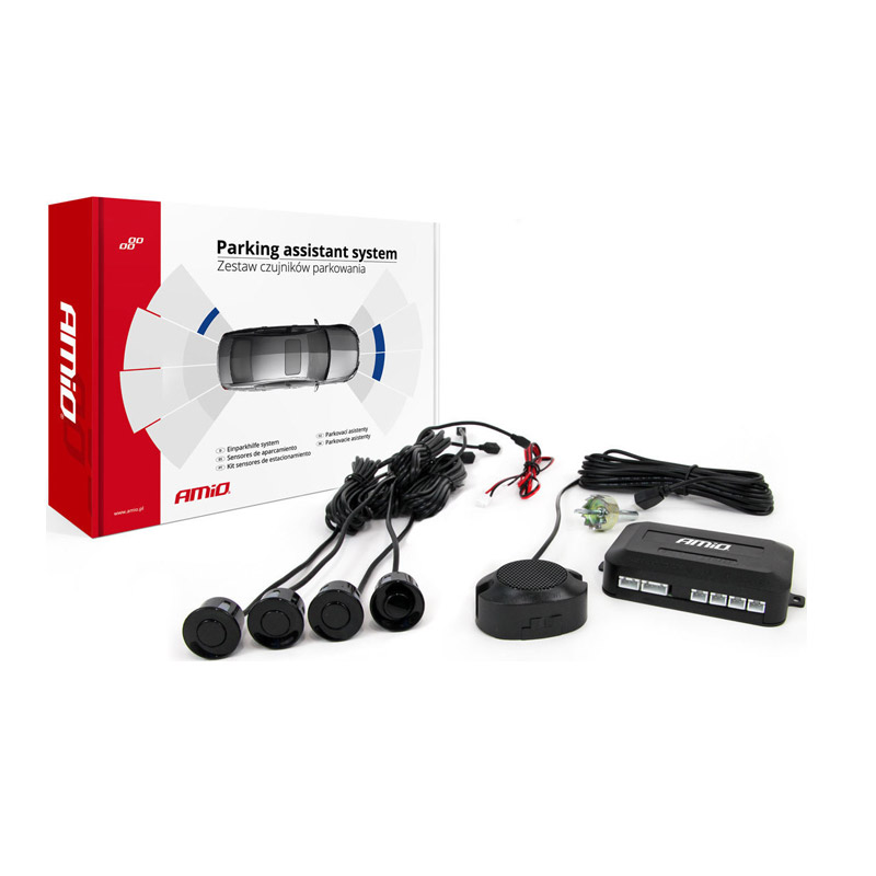 Σύστημα Παρκαρίσματος Αυτοκινήτου με 4 Αισθητήρες 22 mm και Buzzer AMiO 01567 Σύστημα Παρκαρίσματος Αυτοκινήτου με 4 Αισθητήρες 22 mm και Buzzer AMiO 01567