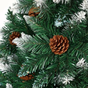 BAKAJI  Χριστουγεννιάτικο Δέντρο Χιονισμένο King Premium 210cm 1178 Κλαδιά με Κουκουνάρια και Ξύλινη Βάση  01825520 - Image 4