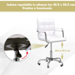 Καρέκλα Γραφείου 52.5 x 54 x 84-99 cm Χρώματος Λευκό HOMCOM 02-0701 - Image 3