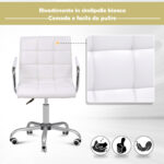 Καρέκλα Γραφείου 52.5 x 54 x 84-99 cm Χρώματος Λευκό HOMCOM 02-0701 - Image 4