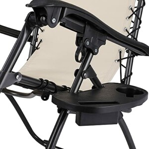 BAKAJI  Πτυσσόμενη Πολυθρόνα Κήπου Βαρύτητας Μηδέν από Ατσάλι και Ύφασμα Οξφόρδης με Δίσκο Μπεζ  02011801 - Image 3