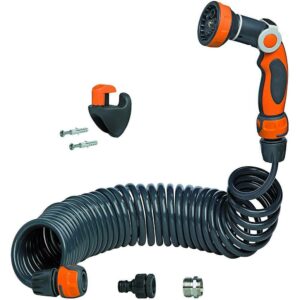 Επεκτεινόμενος Σπιράλ Σωλήνας Ποτίσματος 10m με Πιστόλι 8 Ροών & Βάση Στήριξης 02011989 GF Garden - Image 3