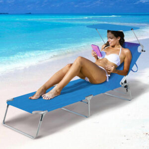 BAKAJI  Πτυσσόμενη ξαπλώστρα παραλίας με σκίαστρο μπλε  02012481 - Image 5