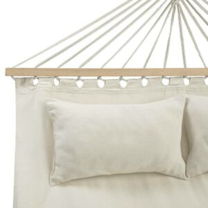 BAKAJI  Αιώρα Κήπου 2 Θέσεων Ξύλο Βαμβάκι Χαλάρωση Εξωτερικού Χώρου Κατασκήνωση 345x150cm Μπεζ  02814199 - Image 2