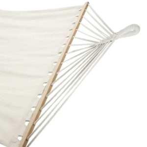 BAKAJI  Αιώρα Κήπου 2 Θέσεων Ξύλο Βαμβάκι Χαλάρωση Εξωτερικού Χώρου Κατασκήνωση 345x150cm Μπεζ  02814199 - Image 5