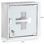 BAKAJI Ντουλάπι Φαρμάκων Ανοξείδωτου Χάλυβα με Σατινέ Γυαλί 30x30x12 cm 02814505 - Image 2
