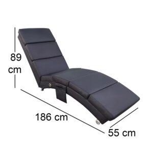 Πολυθρόνα - Ανάκλιντρο 55 x 186 x 89 cm Χρώματος Μαύρο Bakaji 02815339 - Image 4