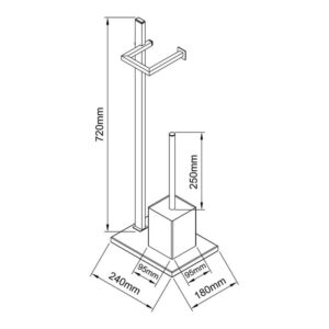 Επιδαπέδια Μεταλλική/Ξύλινη Χαρτοθήκη Μπάνιου με Πιγκάλ 18 x 24 x 72 cm Χρώματος Λευκό Bakaji 02815406 - Image 3