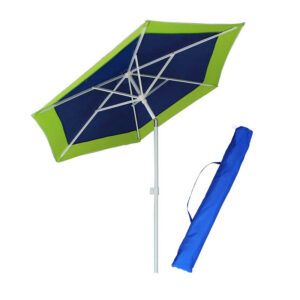 Σπαστή Ομπρέλα Θαλάσσης Διαμέτρου 210 cm Χρώματος Μπλε / Πράσινο Bakaji 02822885 - Image 5