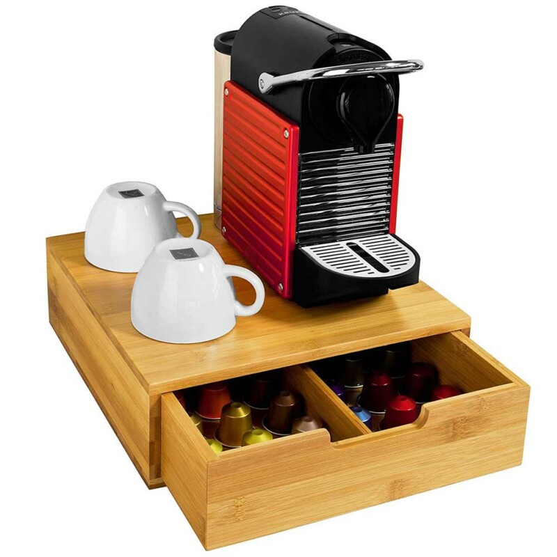 BAKAJI Ξύλινος Διοργανωτής από Μπαμπού με 1 Συρτάρι για Κάψουλες Καφέ 31 x 30 x 9.5 cm 02830307 BAKAJI Ξύλινος Διοργανωτής από Μπαμπού με 1 Συρτάρι για Κάψουλες Καφέ 31 x 30 x 9.5 cm 02830307