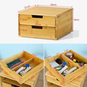 BAKAJI  Ξύλινος Διοργανωτής από Μπαμπού με 2 Συρτάρια για Κάψουλες Καφέ 31 x 30 x 18 cm 02830308 - Image 4