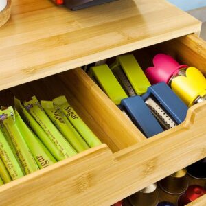 BAKAJI  Ξύλινος Διοργανωτής από Μπαμπού με 2 Συρτάρια για Κάψουλες Καφέ 31 x 30 x 18 cm 02830308 - Image 5