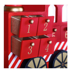 Χριστουγεννιάτικο Ξύλινο Advent Calendar Τρένο 41 x 20 x 11 cm Bakaji 02831543 - Image 2