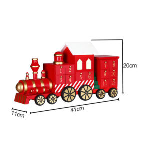 Χριστουγεννιάτικο Ξύλινο Advent Calendar Τρένο 41 x 20 x 11 cm Bakaji 02831543 - Image 4