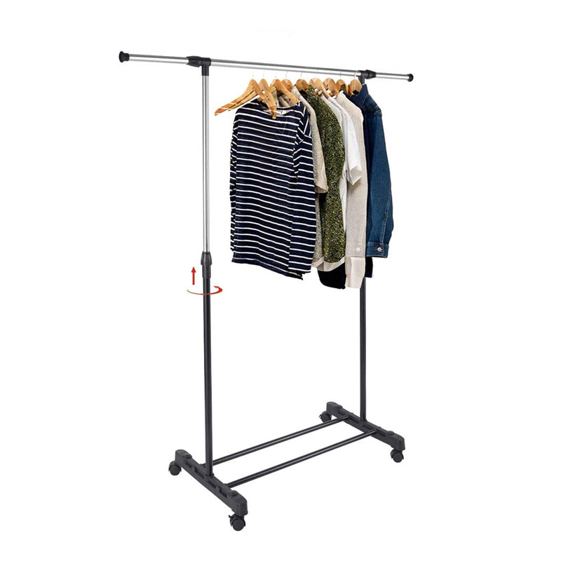 Μεταλλική Τροχήλατη Κρεμάστρα Ρούχων Δαπέδου 80-150 x 43 x 90-160 cm Bakaji 02831955