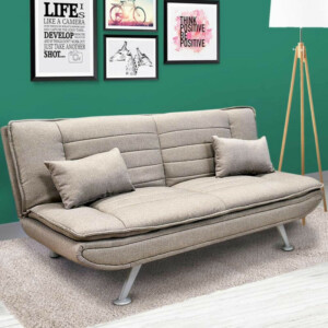 BAKAJI  Καναπές-κρεβάτι Γενεύη Κλικ Κλακ 3 Θέσεων Υφασμάτινος Μεταλλικός Μαξιλάρια Τορτόρα  02832061