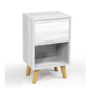 Ξύλινο Κομοδίνο με 1 Ράφι και 1 Ντουλάπι 40 x 30 x 65 cm Bakaji 02835224 - Image 2